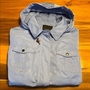 Talbots Womens Rain Jacket, Women’s XL, pale blue